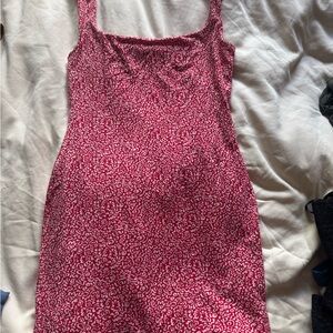 Reformation Red and White Swirl Dress